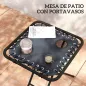 Set de 2 Tumbonas Jardín Exterior Plegables de Gravedad Cero con Mesa Auxiliar con Portavasos Reposacabezas Gris