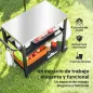 Carrito de Parrilla para Jardín o Terraza Carro de Servicio con Encimera Estantes y Ruedas para BBQ 102x50x81 cm Gris