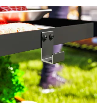 Carrito de Parrilla para Jardín o Terraza Carro de Servicio con Encimera Estantes y Ruedas para BBQ 102x50x81 cm Gris