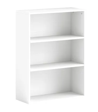 Estantería con 2 Ajustables y Sistema Antivuelco para Oficina Salón o Dormitorio 60x24x80 cm Blanco