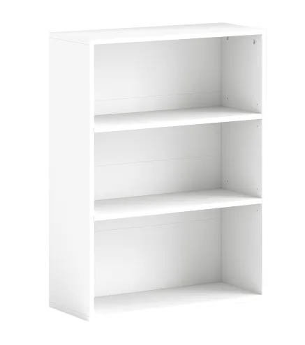 Estantería con 2 Ajustables y Sistema Antivuelco para Oficina Salón o Dormitorio 60x24x80 cm Blanco