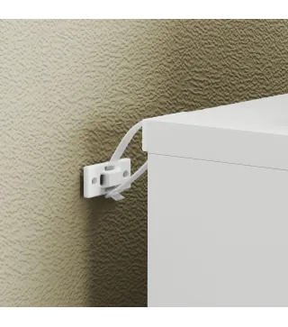 Estantería con 2 Ajustables y Sistema Antivuelco para Oficina Salón o Dormitorio 60x24x80 cm Blanco