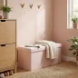 Puff Almacenaje, Banco Almacenaje Plegable 84 L 76x38x38 cm Tapizado en Lino Sintético Baúl de Almacenamiento Rosa