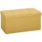 Puff Almacenaje, Banco Almacenaje Plegable 84 L 76x38x38 cm Tapizado en Lino Sintético Amarillo