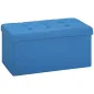Puff Almacenaje, Banco Almacenaje Plegable 84 L 76x38x38 cm Tapizado en Lino Sintético Azul Claro
