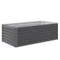 Jardinera Exterior Grande Rectangular de Acero Galvanizado para Terraza con Base Abierta 180x90x57,5 cm Gris
