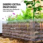 Jardinera Exterior Grande Rectangular de Acero Galvanizado para Terraza con Base Abierta 180x90x57,5 cm Gris