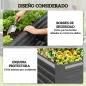 Jardinera Exterior Grande Rectangular de Acero Galvanizado para Terraza con Base Abierta 180x90x57,5 cm Gris
