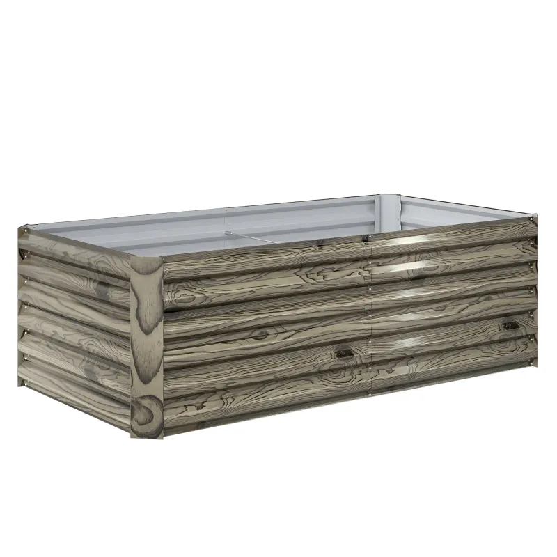 Jardinera Exterior Grande Rectangular de Acero Galvanizado para Terraza con Base Abierta 180x90x57,5 cm Natural Jardinera Exterior Grande Rectangular de Acero Galvanizado para Terraza con Base Abierta 180x90x57,5 cm Natural