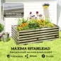 Jardinera Exterior Grande Rectangular de Acero Galvanizado para Terraza con Base Abierta 180x90x57,5 cm Natural