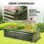 Jardinera Exterior Grande Rectangular de Acero Galvanizado para Terraza con Base Abierta 180x90x57,5 cm Natural