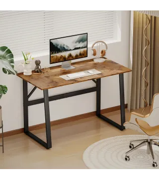 Escritorio Industrial 120x60x76 cm Mesa de Ordenador Patas de Acero para Casa Oficina Estudio Marrón Rústico