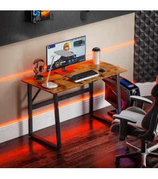 Escritorio Industrial 120x60x76 cm Mesa de Ordenador Patas de Acero para Casa Oficina Estudio Marrón Rústico