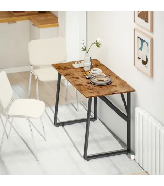 Escritorio Industrial 120x60x76 cm Mesa de Ordenador Patas de Acero para Casa Oficina Estudio Marrón Rústico