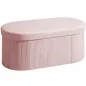 Puff Almacenaje Banco Almacenaje Plegable 72 L 76x38x35 cm Tapizado en Terciopelo Baúl de Almacenamiento Rosa