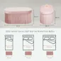Puff Almacenaje Banco Almacenaje Plegable 72 L 76x38x35 cm Tapizado en Terciopelo Baúl de Almacenamiento Rosa