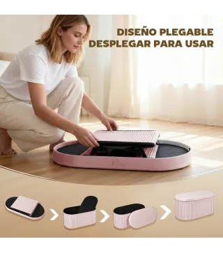 Puff Almacenaje Banco Almacenaje Plegable 72 L 76x38x35 cm Tapizado en Terciopelo Baúl de Almacenamiento Rosa