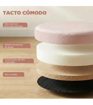 Puff Almacenaje Banco Almacenaje Plegable 35 L 38x38x38 cm Tapizado en Terciopelo Baúl de Almacenamiento Redondo Rosa