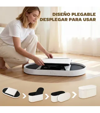 Puff Almacenaje Banco Almacenaje Plegable 72 L 76x38x35 cm Tapizado en Terciopelo Baúl de Almacenamiento Crema