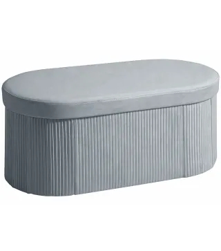 Puff Almacenaje Banco Almacenaje Plegable 72 L 76x38x35 cm Tapizado en Terciopelo Baúl de Almacenamiento Gris Oscuro