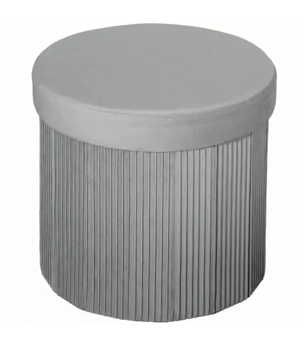 Puff Almacenaje Banco Almacenaje Plegable 35 L 38x38x38 cm Tapizado en Terciopelo Baúl de Almacenamiento Gris Oscuro