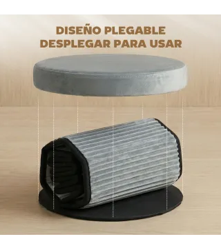 Puff Almacenaje Banco Almacenaje Plegable 35 L 38x38x38 cm Tapizado en Terciopelo Baúl de Almacenamiento Gris Oscuro