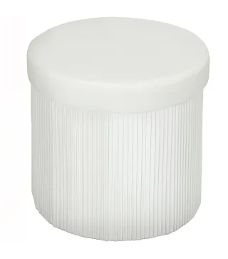 Puff Almacenaje Banco Almacenaje Plegable 35 L 38x38x38 cm Tapizado en Terciopelo Baúl de Almacenamiento Redondo Crema