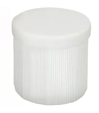 Puff Almacenaje Banco Almacenaje Plegable 35 L 38x38x38 cm Tapizado en Terciopelo Baúl de Almacenamiento Redondo Crema