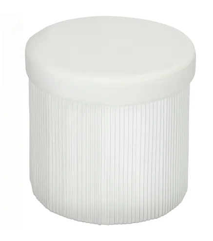 Puff Almacenaje Banco Almacenaje Plegable 35 L 38x38x38 cm Tapizado en Terciopelo Baúl de Almacenamiento Redondo Crema
