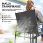 Conjunto de Mesa y Sillas Jardín con Mesa de Efecto Madera y 6 Sillas con Asiento Transpirable para Terraza Patio Negro
