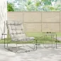 Conjunto de Jardín de 3 Piezas con 2 Sillas Lounge Mesa de Café y Cojines para Exterior Patio Balcón Gris Claro