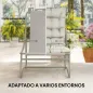 Conjunto de Jardín de 3 Piezas con 2 Sillas Lounge Mesa de Café y Cojines para Exterior Patio Balcón Gris Claro
