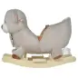Caballito Balancín Infantil en Forma de Osito de Felpa para Bebés 18-36 Meses con Sonido y Cinturón 60x33x50 cm Gris