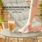Conjunto de Jardín de 3 Piezas con 2 Sillas Lounge Mesa de Café y Cojines para Exterior Patio Balcón Gris Claro