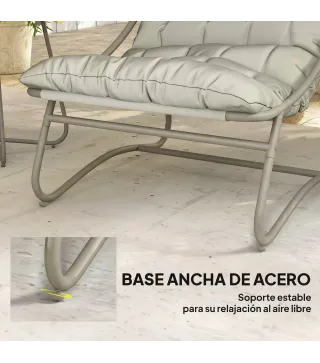 Conjunto de Jardín 3 Piezas con 2 Sillones y Mesa de Centro con Cojines, Gris Claro