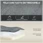 Sofá Seccional en Forma de U Sofá Modular con 2 Taburetes 2 Almohadas Reposabrazos Anchos sin Montaje Gris