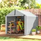 Carpa de Jardín para Almacenaje con Puerta Enrollable y Estructura Galvanizada, Gris