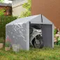 Carpa de Jardín Exterior para Herramientas Bicicletas con Marco de Acero Galvanizado Puerta Enrollable Gris