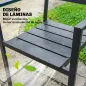 Juego de 4 Sillas de Jardín Exterior Apilables con Reposabrazos Respaldo y Asiento Marco Metálico 52x51x90 cm Negro