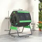 Compostador Giratorio 200L con Sistema de Ventilación y Base de Metal para Compostaje de Residuos Orgánicos Verde