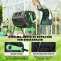 Compostador Giratorio 200L con Sistema de Ventilación y Base de Metal para Compostaje de Residuos Orgánicos Verde