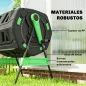 Compostador Giratorio 200L con Sistema de Ventilación y Base de Metal para Compostaje de Residuos Orgánicos Verde