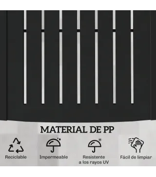 Conjunto de 2 Tumbonas Reclinables de Plástico PP con Bandeja Lateral Respaldo Ajustable 5 Niveles 192x57x28,5 cm Negro