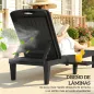 Conjunto de 2 Tumbonas Reclinables de Plástico PP con Bandeja Lateral Respaldo Ajustable 5 Niveles 192x57x28,5 cm Negro