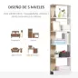 Estantería de Almacenaje con 5 Estantes Librería Multiusos para Estudio Oficina con Base Elevada Diseño Elegante 45x21x1 Estantería de Almacenaje con 5 Estantes Librería Multiusos para Estudio Oficina con Base Elevada Diseño Elegante 45x21x1