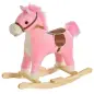 Juguete Balancín de Felpa Suave con Música Relinchos Sonidos de Galope Boca y Cola Móviles 65x32,5x61 cm Rosa