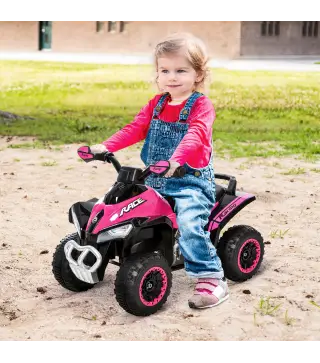 Cuatriciclo Infantil Tipo Quad Todoterreno con Luces Sonidos y Asiento Amplio para +18 Meses 67,5x38x44 cm Rosa y Negro