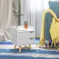 Mesa de Noche Multiusos Mesita Auxiliar para Sala de Estar o Dormitorio con 2 Cajones Espaciosos Patas Elevadas de Pino