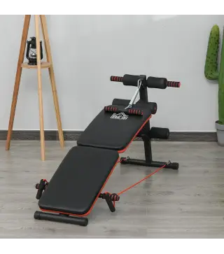 Banco de Ejercicio o Musculación, Banco Abdominales Plegable Ajustable en Altura con Soporte Poplíteo Regulable Ideal Hogar y Gi