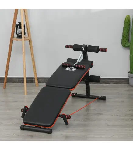 Banco de Ejercicio o Musculación, Banco Abdominales Plegable Ajustable en Altura con Soporte Poplíteo Regulable Ideal Hogar y Gi